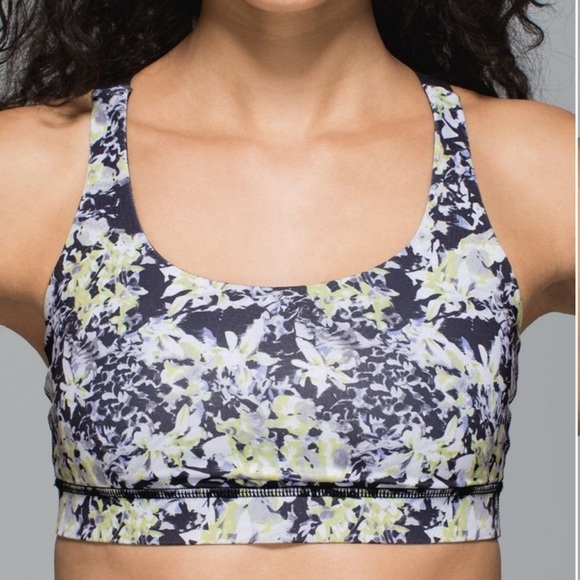 Lulu Energy Bra Crosscourt Petal Black Clarity Yellow / Black - Picture 3 of 8